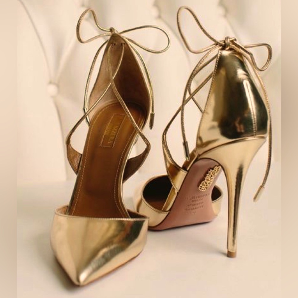 Aquazzura Gold Pumps Size 39EU